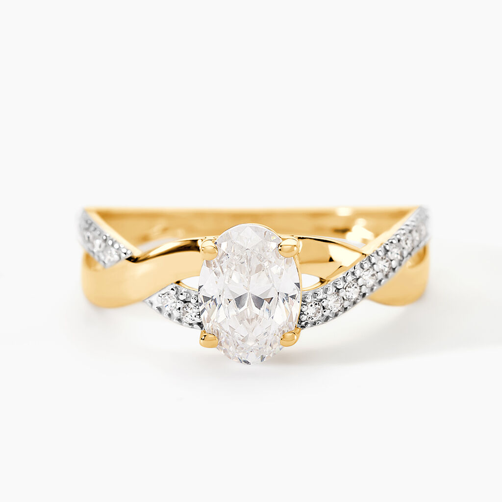 Bague Candice Or Jaune Oxyde De Zirconium - Bagues solitaires Femme | Histoire d&rsquo;Or