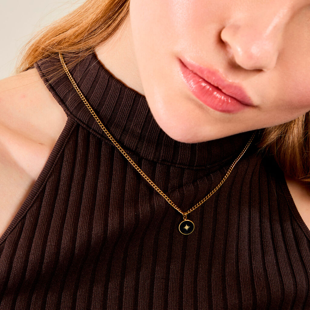Collier Adelphine Acier Jaune - Bijoux sans pierre Femme | Histoire d&rsquo;Or