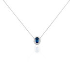 Collier Or Blanc Quintilla Topaze London Blue Et Oxydes - Colliers Femme | Histoire d&rsquo;Or