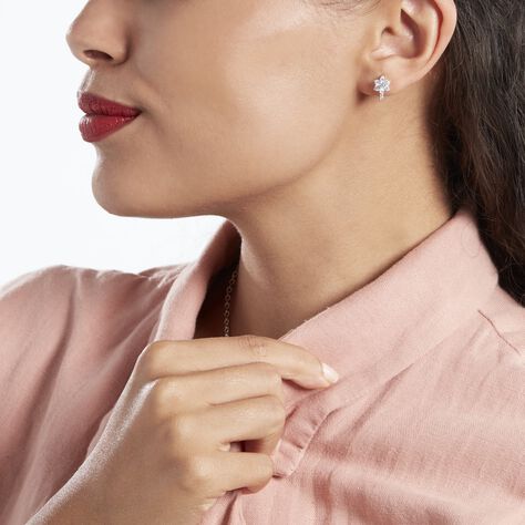 Créoles Argent Blanc Sanz Oxyde De Zirconium - Boucles d'oreilles créoles Femme | Histoire d’Or