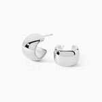 Demi Creoles Argent Blanc Cyrilla - Boucles d'oreilles cr&eacute;oles Femme | Histoire d&rsquo;Or