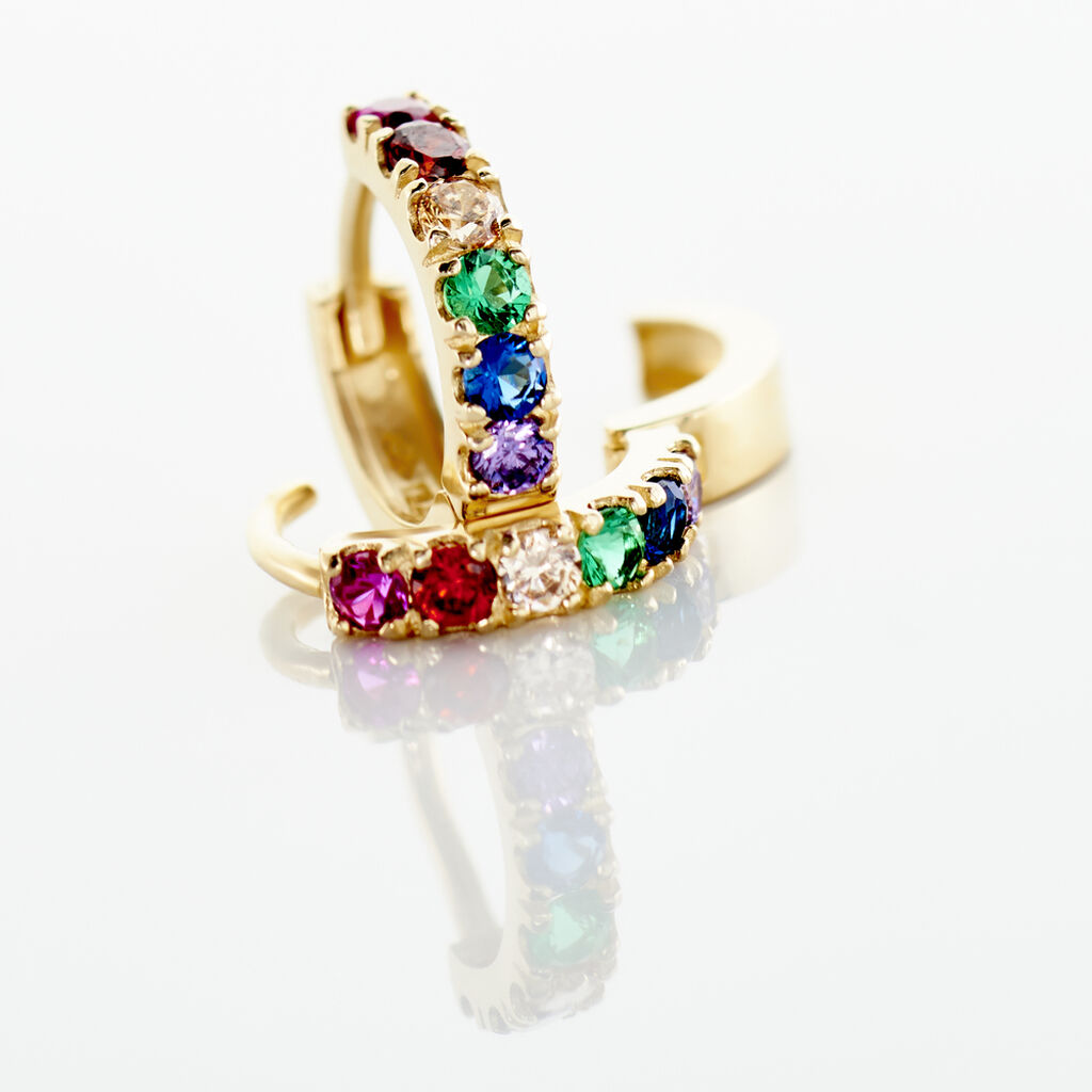 Creoles Andgelina Or Jaune Oxydes De Zirconium - Boucles d'oreilles créoles Femme | Histoire d’Or