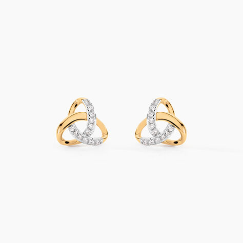 Boucles D'oreilles Puces Constellation Or Jaune Diamant - Clous d'oreilles Femme | Histoire d&rsquo;Or