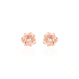 Boucles D'oreilles Puces Jannea Argent Rose Oxyde De Zirconium - Boucles d'oreilles fantaisie Femme | Histoire d’Or