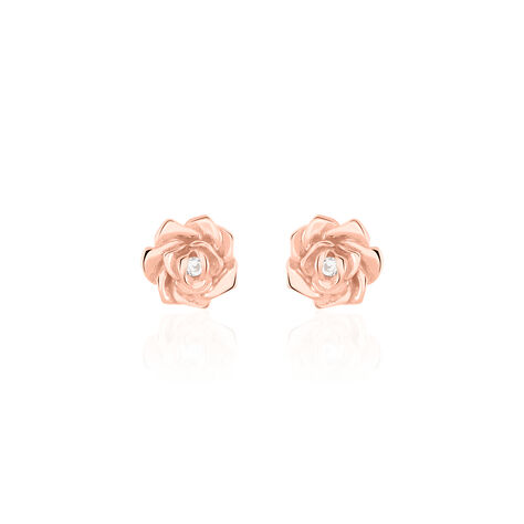 Boucles D'oreilles Puces Jannea Argent Rose Oxyde De Zirconium - Boucles d'oreilles fantaisie Femme | Histoire d’Or