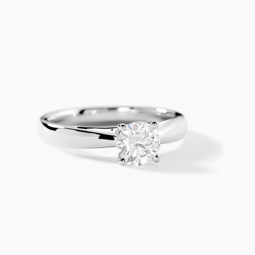 Bague Solitaire Platine Blanc Diamant - Bagues solitaires Femme | Histoire d&rsquo;Or