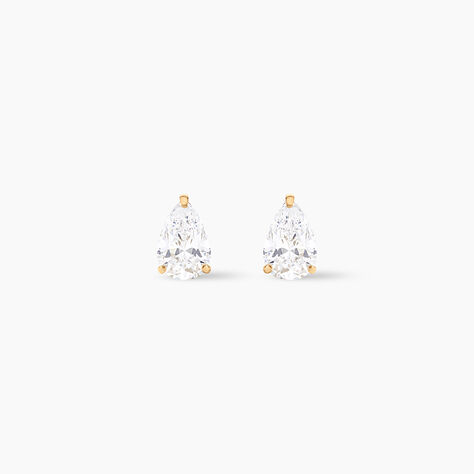 Boucles D'oreilles Puces Tierra Or Jaune Oxyde De Zirconium - Clous d'oreilles Femme | Histoire d&rsquo;Or