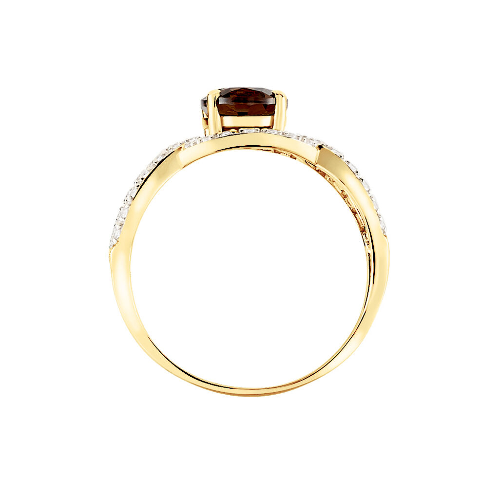 Bague Tina Or Jaune Quartz Et Oxyde De Zirconium - Bagues solitaires Femme | Histoire d’Or