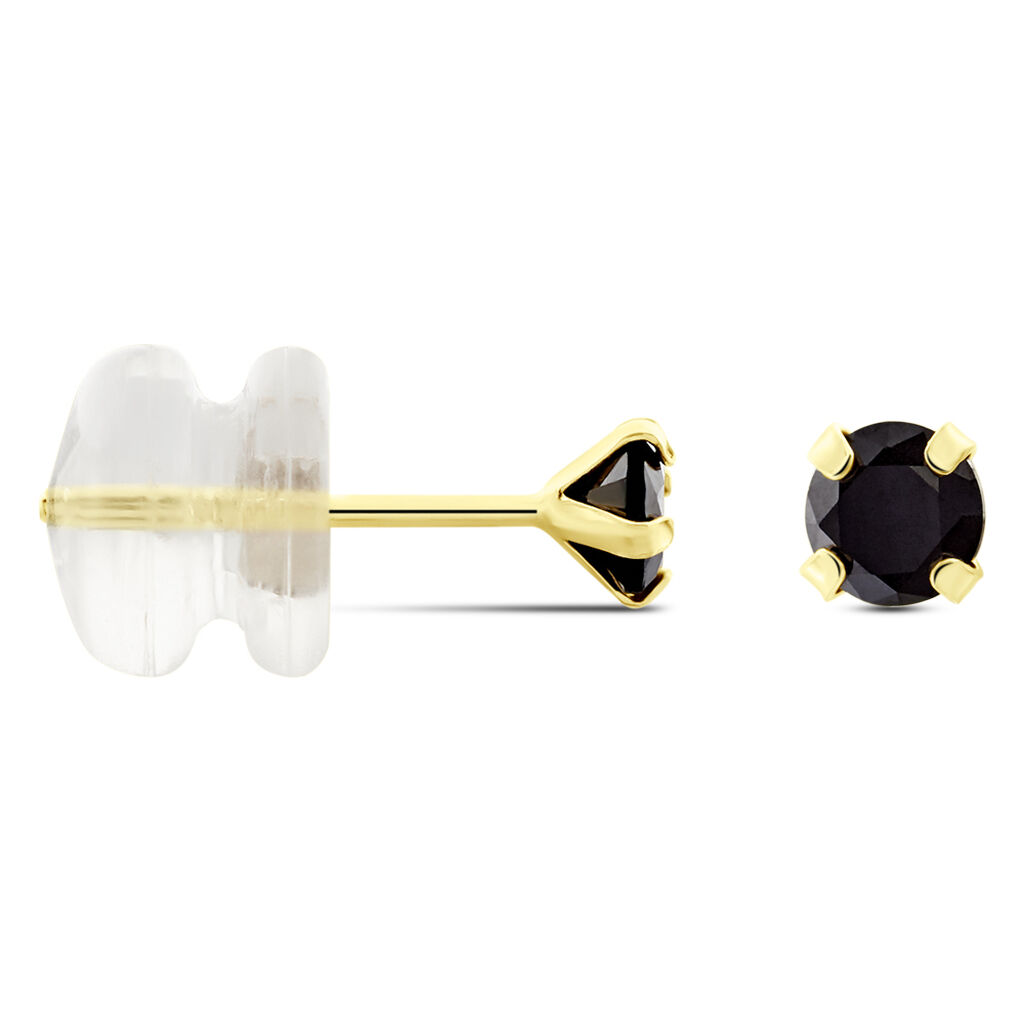 Boucles D'oreilles Puces Or Jaune Oxyde De Zirconium - Clous d'oreilles Femme | Histoire d’Or