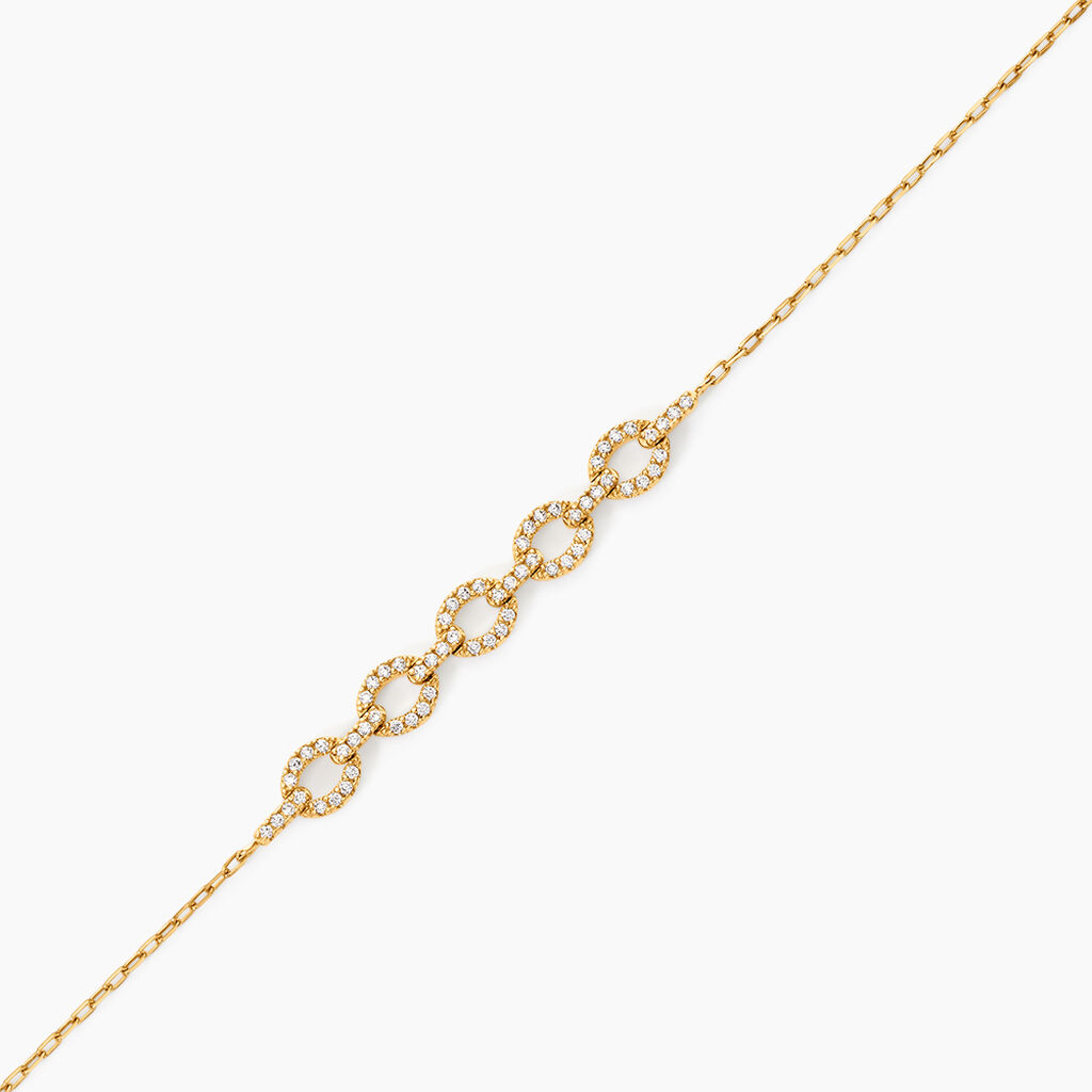 Bracelet Cinthya Argent Dor&eacute; A L'Or 750/1000 Oxyde De Zirconium - Bracelets Femme | Histoire d&rsquo;Or
