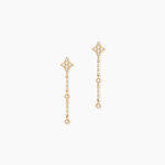 Boucles D'Oreilles Pendantes Dainty Plaqu&eacute; Or Jaune Oxyde De Zirconium - Boucles d'oreilles fantaisie Femme | Histoire d&rsquo;Or