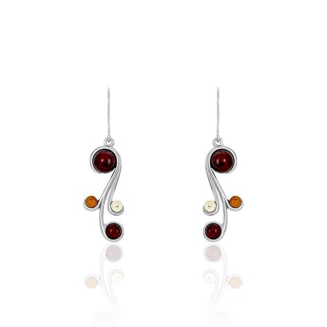 Boucles D'oreilles Pendantes Alexa Argent Blanc Ambre - Boucles d'oreilles fantaisie Femme | Histoire d’Or