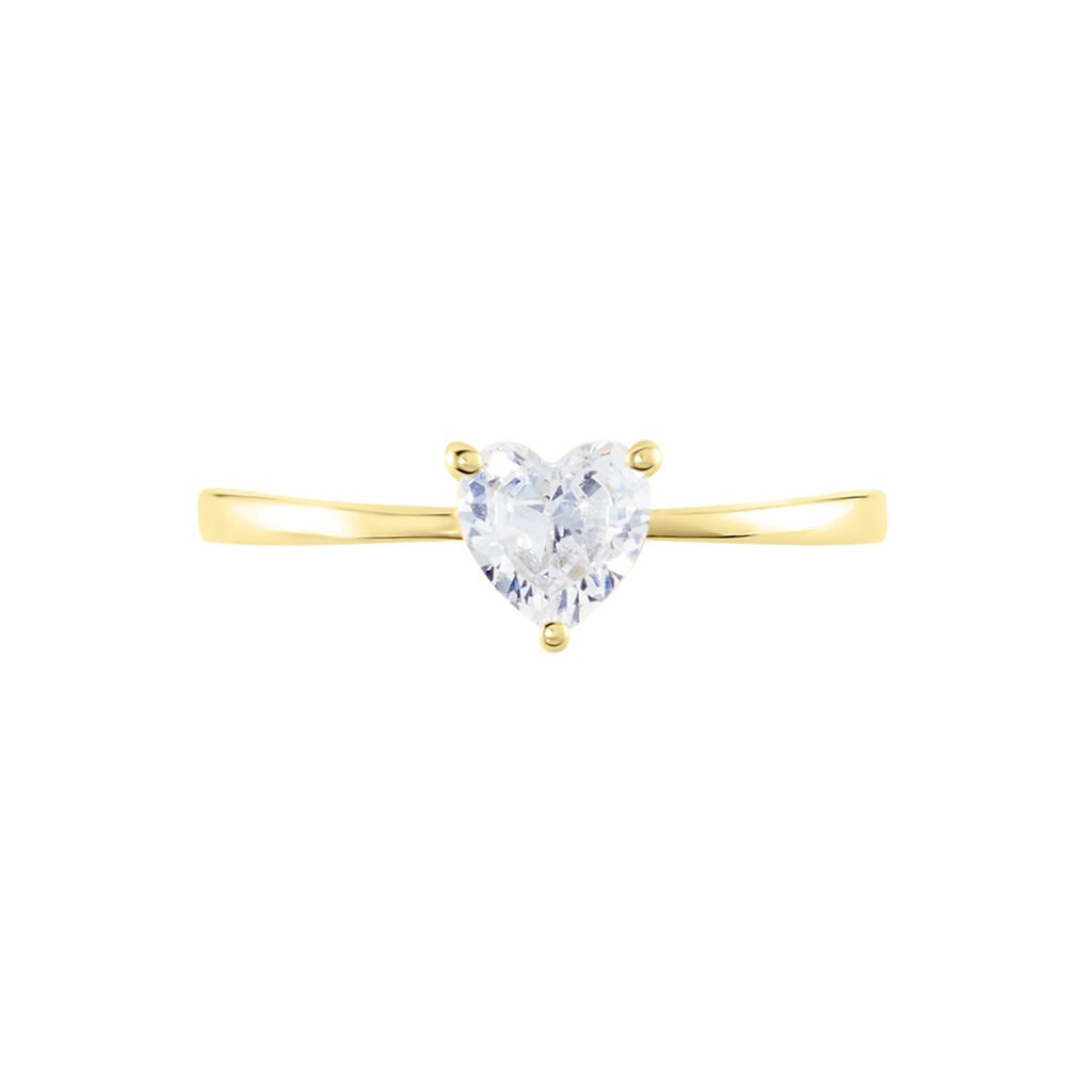 Bague Solitaire Or Jaune Idelle Oxyde De Zirconium - Bagues solitaires Femme | Histoire d’Or