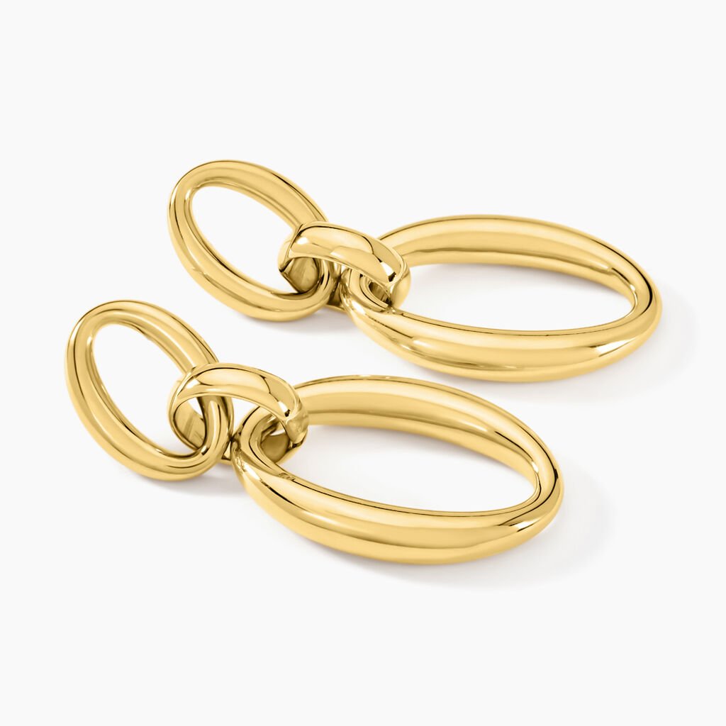 Boucles D'oreilles Pendantes Zeilah Acier Jaune - Boucles d'oreilles fantaisie Femme | Histoire d&rsquo;Or