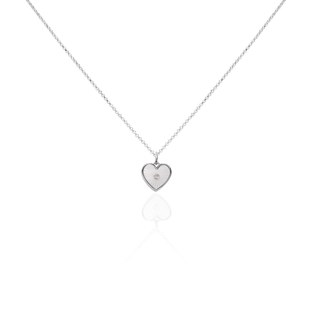 Collier Erina Argent Blanc Nacre Oxyde De Zirconium - Colliers fantaisie Femme | Histoire d&rsquo;Or