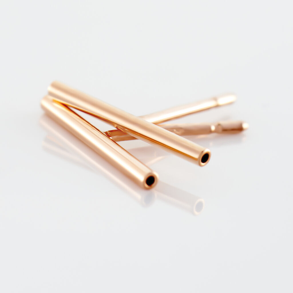 Boucles D'oreilles Puces Pink Or Rose - Clous d'oreilles Femme | Histoire d&rsquo;Or