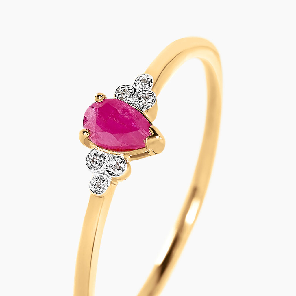 Bague Moss Or Jaune Rubis Diamant - Bagues solitaires Femme | Histoire d&rsquo;Or