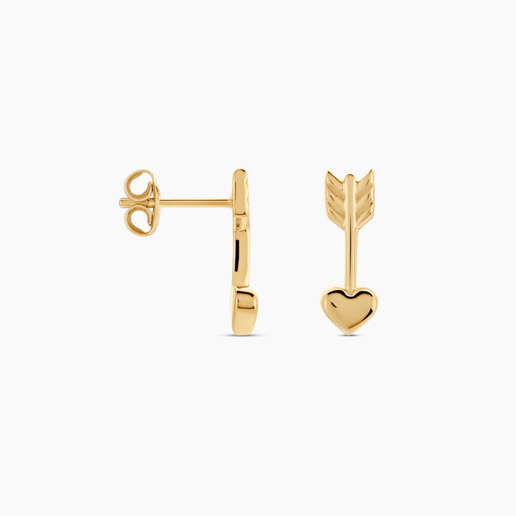 Boucles D'oreilles Puces Hannie Plaqu&eacute; Or Jaune - Boucles d'oreilles fantaisie Femme | Histoire d&rsquo;Or