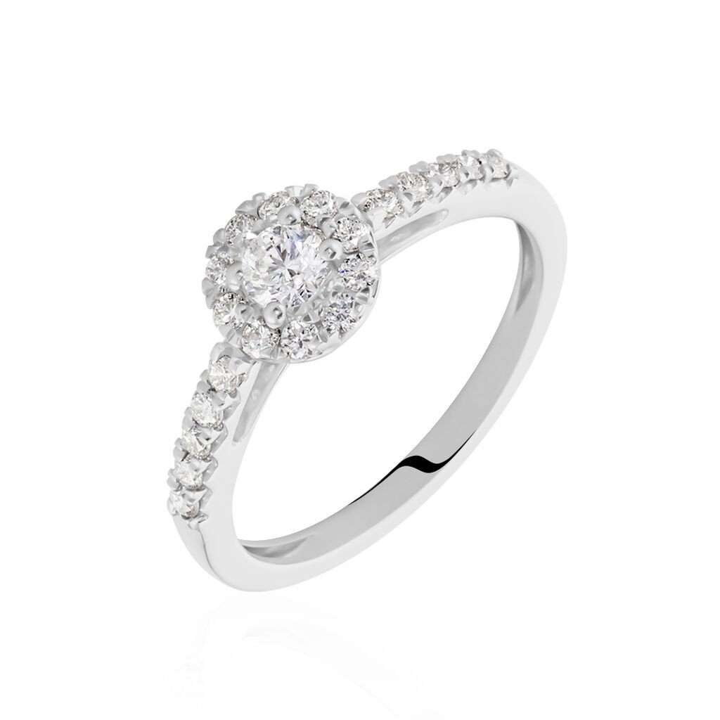 Bague Urbane Platine Blanc Diamant - Bagues solitaires Femme | Histoire d’Or