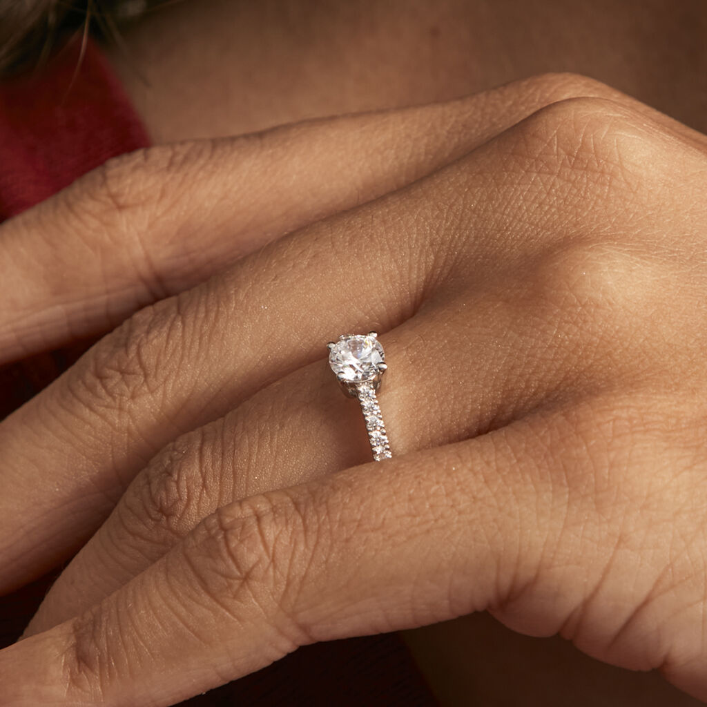Bague Manon Or Blanc Oxyde De Zirconium - Bagues solitaires Femme | Histoire d’Or