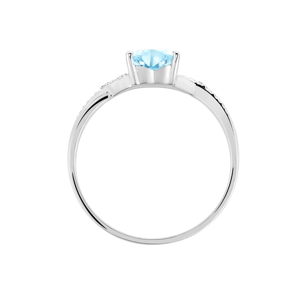Bague Clothilde Or Blanc Topaze Et Oxyde De Zirconium - Bagues solitaires Femme | Histoire d’Or