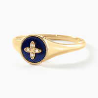 Bague Talisman Or Jaune Lapis Lazuli Diamant