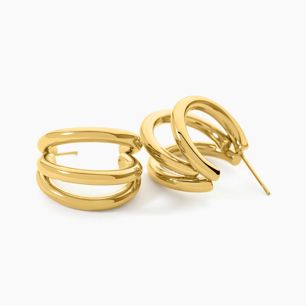 Cr&eacute;oles Nadya Acier Jaune - Boucles d'oreilles cr&eacute;oles Femme | Histoire d&rsquo;Or