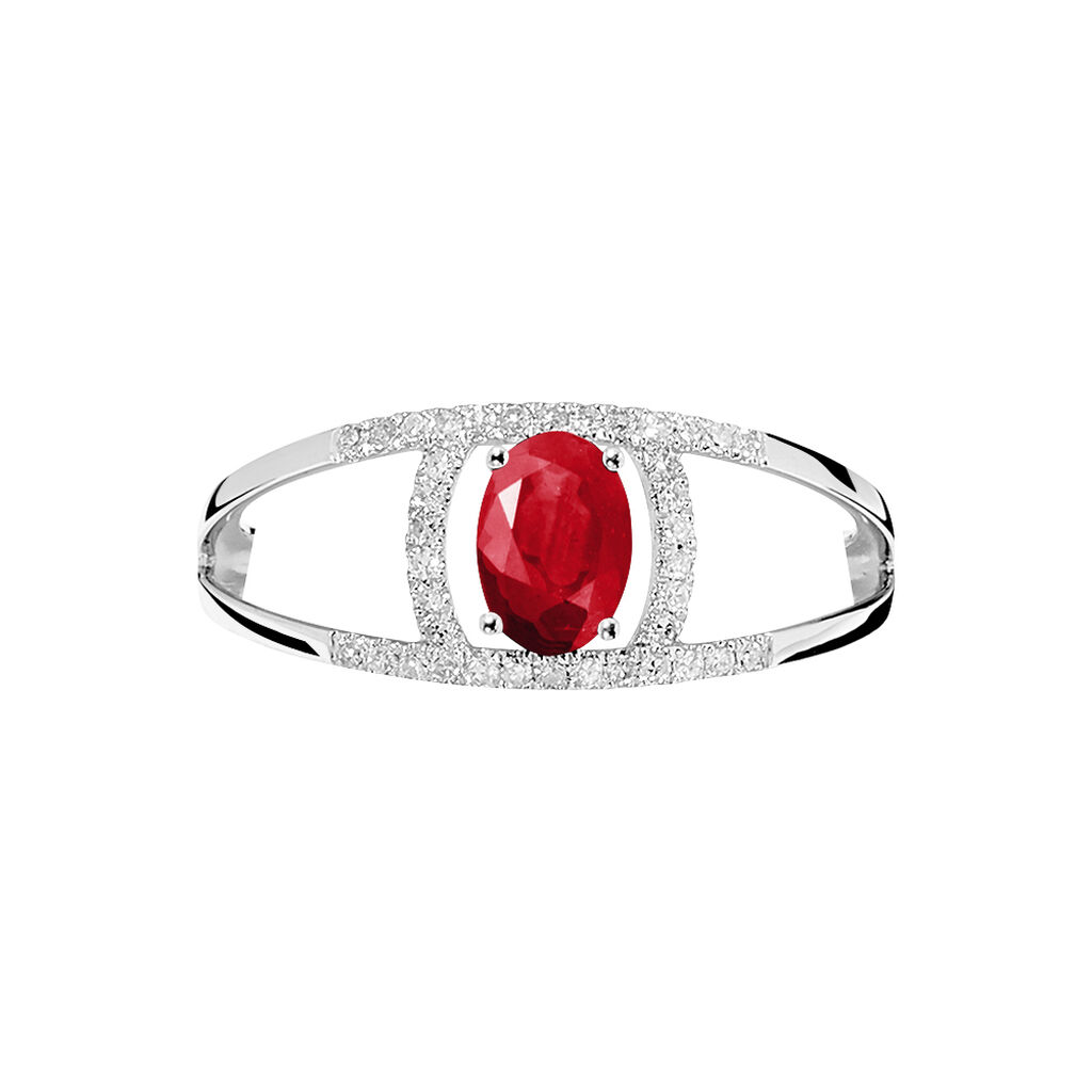 Bague Agathe Or Blanc Rubis Et Diamant - Bagues solitaires Femme | Histoire d’Or