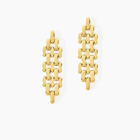 Boucles D'oreilles Pendantes Lady Code Acier Jaune - Boucles d'oreilles Femme | Histoire d’Or