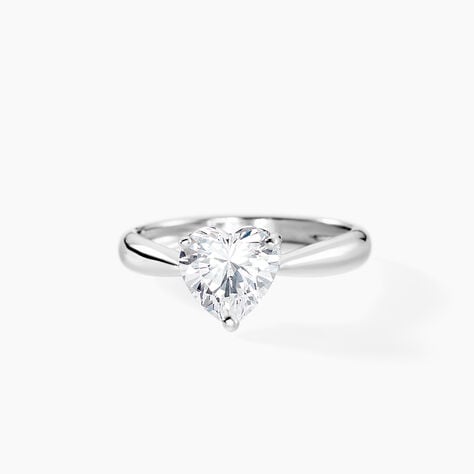 Bague Solitaire Geranium Argent Blanc Oxyde De Zirconium - Bagues solitaires Femme | Histoire d&rsquo;Or
