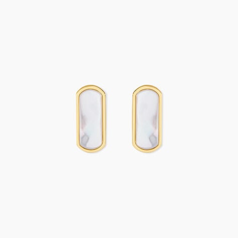 Boucles D'Oreilles Puces Jazz Acier Jaune Nacre - Boucles d'oreilles fantaisie Femme | Histoire d&rsquo;Or