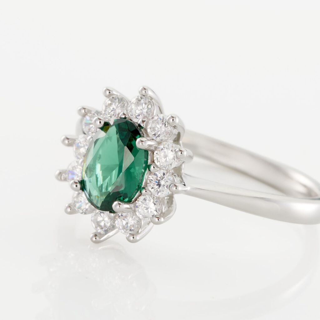 Bague Perez Argent Blanc Oxyde De Zirconium - Bagues solitaires Femme | Histoire d&rsquo;Or