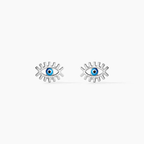 Boucles D'oreilles Puces Parad'eyes Argent Blanc - Boucles d'oreilles fantaisie Femme | Histoire d&rsquo;Or