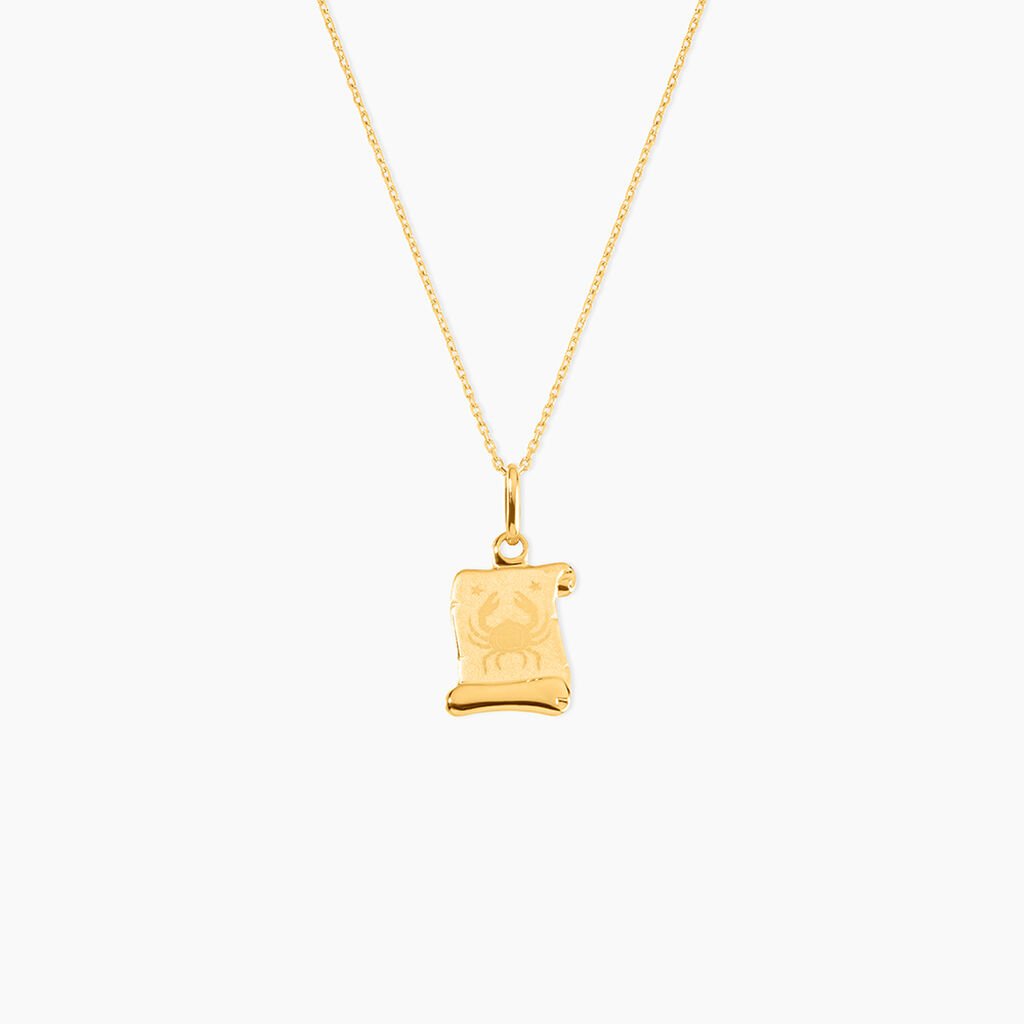 Pendentif Lamie Zodiaque Parchemin Or Jaune - Pendentifs Zodiaque Famille | Histoire d&rsquo;Or