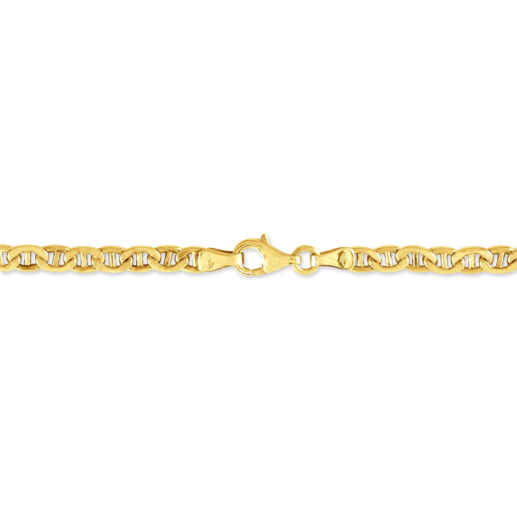 Bracelet Capucin Or Jaune Maille Marine Plate - Bracelets cha&icirc;ne Femme | Histoire d&rsquo;Or