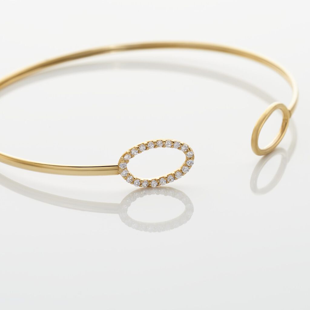 Bracelet Jonc Seth Or Jaune Oxyde De Zirconium - Bracelets joncs Femme | Histoire d’Or