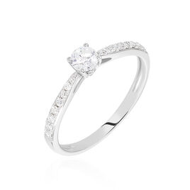 Bague Solitaire Laetitia Or Blanc Diamant - Bagues solitaires Femme | Histoire d’Or