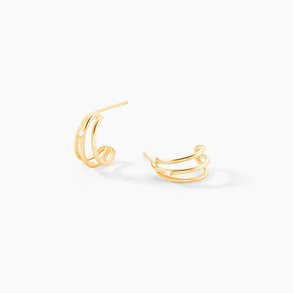 Cr&eacute;oles Wenonah Or Jaune Oxyde De Zirconium - Boucles d'oreilles cr&eacute;oles Femme | Histoire d&rsquo;Or