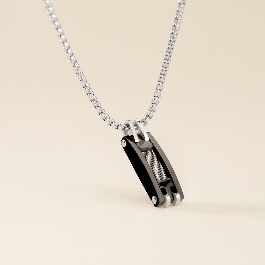 Collier Jourdan Acier - Bijoux sans pierre Homme | Histoire d&rsquo;Or