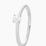 Bague Solitaire Stella Argent Blanc Oxyde De Zirconium - Bagues solitaires Femme | Histoire d&rsquo;Or