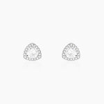 Boucles D'oreilles Puces Gorka Argent Blanc Oxyde De Zirconium - Boucles d'oreilles fantaisie Femme | Histoire d&rsquo;Or
