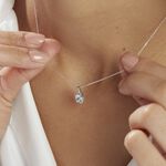 Collier Cindy Or Blanc Topaze Oxyde De Zirconium - Colliers Femme | Histoire d&rsquo;Or