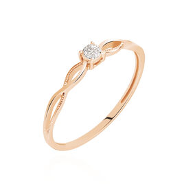 Bague Farila Or Rose Diamant - Bagues avec pierre Femme | Histoire d’Or