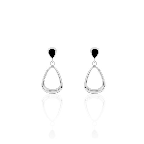 Boucles D'oreilles Pendantes Elise Acier Blanc - Boucles d'oreilles fantaisie Femme | Histoire d’Or