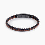 Bracelet Cuir De Vache Marron Oeil De Tigre - Bracelets Cuir Homme | Histoire d&rsquo;Or