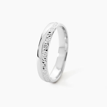 Alliance Fantaisie Diamantee Ruban Plat Or Blanc