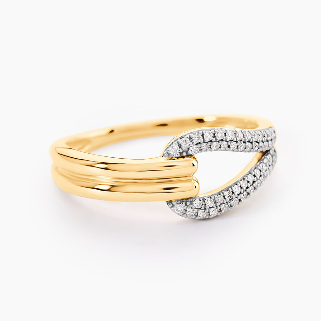 Bague Sence Or Jaune Diamant - Bagues avec pierre  | Histoire d&rsquo;Or