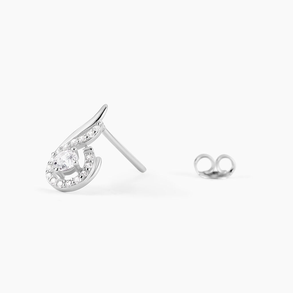 Boucles D'oreilles Puces Indian Drop Argent Blanc Oxyde De Zirconium - Boucles d'oreilles fantaisie Femme | Histoire d&rsquo;Or