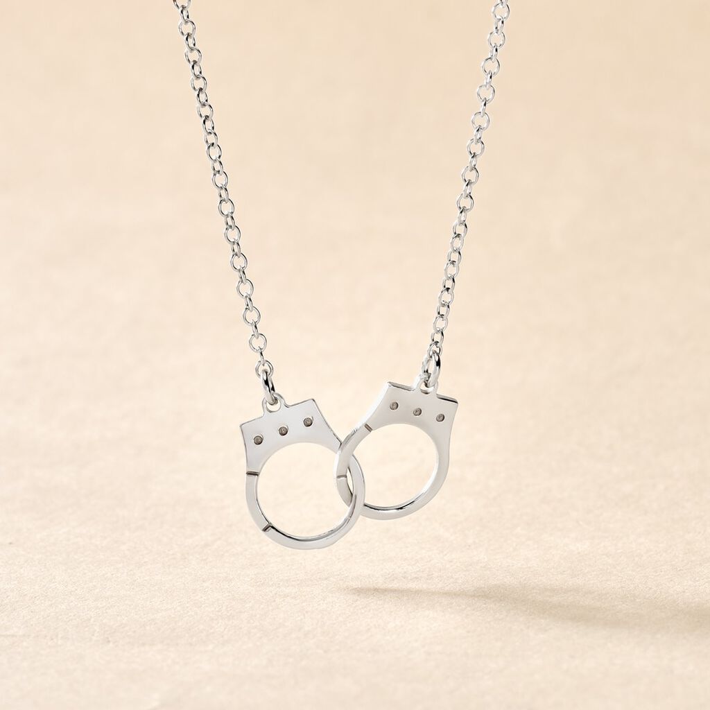 Collier Kim Argent Blanc - Colliers fantaisie Famille | Histoire d&rsquo;Or