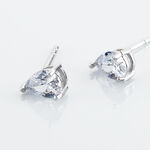 Boucles D'oreilles Puces Clarysse Argent Blanc Oxyde De Zirconium - Boucles d'oreilles fantaisie Femme | Histoire d&rsquo;Or